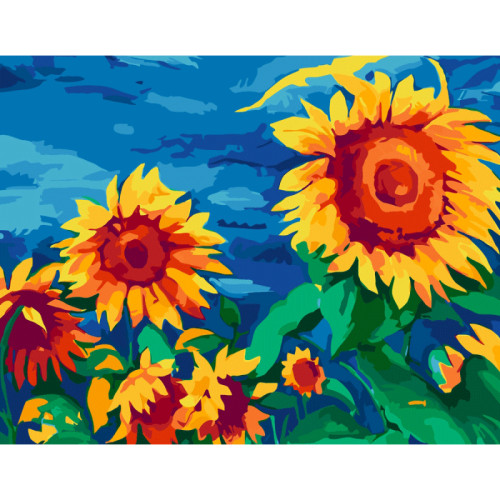 Набор-стандарт, картина по номерам, „Желтые подсолнухи“, 35х45см, ROSA START (N00013455)