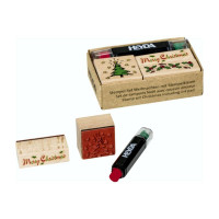 Набор штампов резиновых + чернила, Merry Christmas, 4шт, Heyda (204888481)