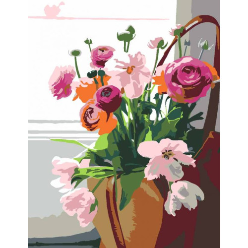 Набір-стандарт картина за номерами „Квіти 2.43“ 35х45см ROSA START
