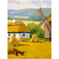 Холст на картоне с контуром, Пейзаж №32, 30х40, хлопок, акрил, ROSA START (GPA283832)