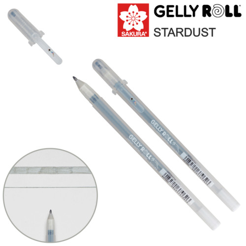 Ручка гелева STRADUST Gelly Roll, Срібна, Sakura (XPGB744)