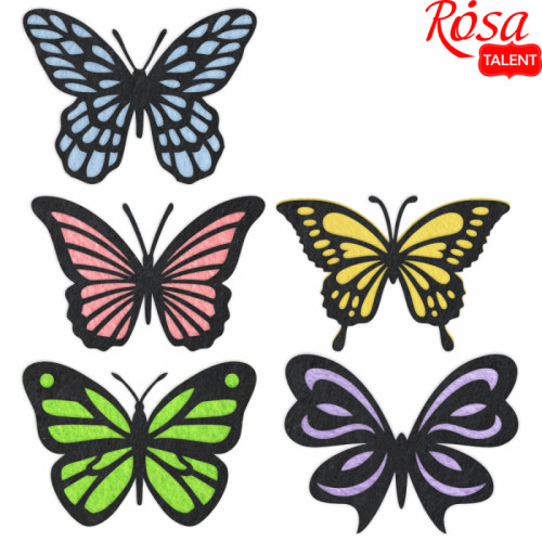 Набор фетровых заготовок „Бабочки“ 2 5,3х7см 10шт ROSA TALENT