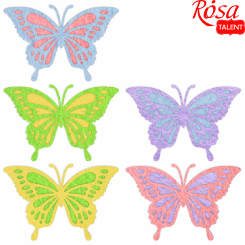 Набор фетровых заготовок „Бабочки“ 5, 7х4,7см 10шт, ROSA TALENT (29055)