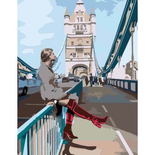 Набір-стандарт, картина за номерами „Тауерський міст. Роздуми“, 35х45см, ROSA START (N00013486)
