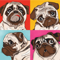 Полотно на картоні з контуром, „Pop Art Рug“, 30х30, бавовна, акрил, ROSA START (GPA284320)
