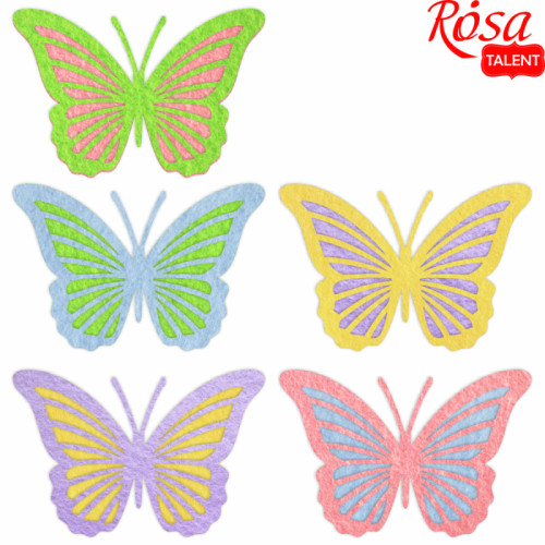 Набір фетрових заготовок „Метелики“ 4, 7х4, 7см 10шт, ROSA TALENT (29054)