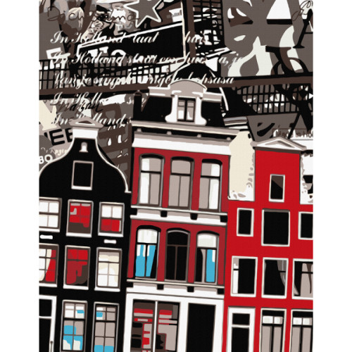 Набор-стандарт, картина по номерам, „Amsterdam Нouses“, 35х45см, ROSA START (N00013664)