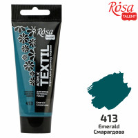 Краска акриловая для ткани, Изумрудная, 60мл, ROSA TALENT (263460413)