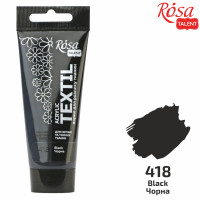 Краска акриловая для ткани, Черная, 60мл, ROSA TALENT (263460418)