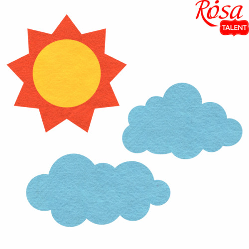 Набір фетрових заготовок „Сонечко з хмарами“, 6шт, ROSA TALENT (29058)