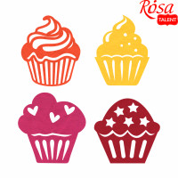 Набор фетровых заготовок „Кексы“, 6х6см, 8шт, ROSA TALENT (29059)