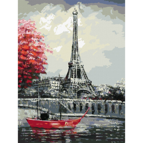 Полотно на картоні з контуром, Міста, „Париж 3“, 30х40, бавовна, акрил, ROSA START (GPA284216)