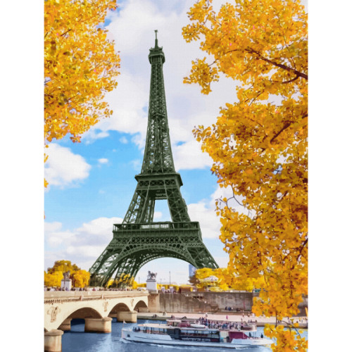 Полотно на картоні з контуром, Міста, „Париж 6“, 30х40, бавовна, акрил, ROSA START (GPA284219)