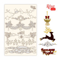 Чіпборд New Year's magic 3 білий картон 12,8 х20см ROSA TALENT