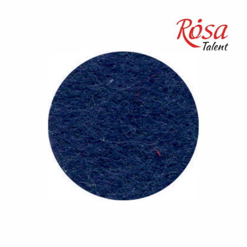 Фетр листовой (полиэстер), 21,5х28 см, Синий темный, 180г/м2, ROSA TALENT (165FW-H011)