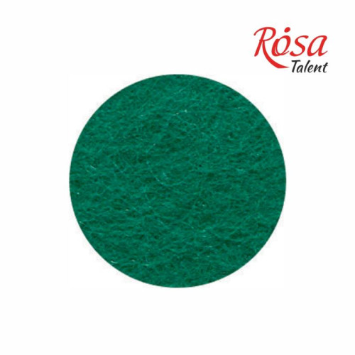 Фетр листовой (полиэстер), 21,5х28 см, Зеленый темный, 180г/м2, ROSA TALENT (165FW-H017)