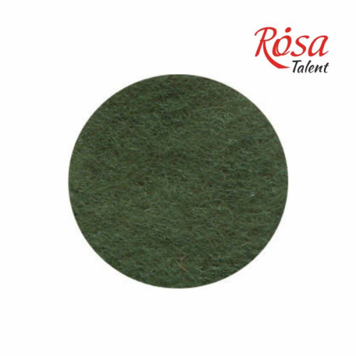 Фетр листовой (полиэстер), 21,5х28 см, Оливковый темный, 180г/м2, ROSA TALENT (165FW-H016)