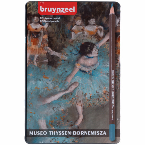 Набір олівців пастельних THYSSEN Блакитні танцівниці Едгар Дега 12шт металева коробка Bruynzeel