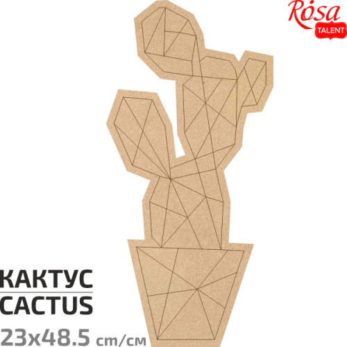 Основа для декорирования панно-мозаика „Кактус“ 1, МДФ, 23х48,5 см, ROSA TALENT (487524)