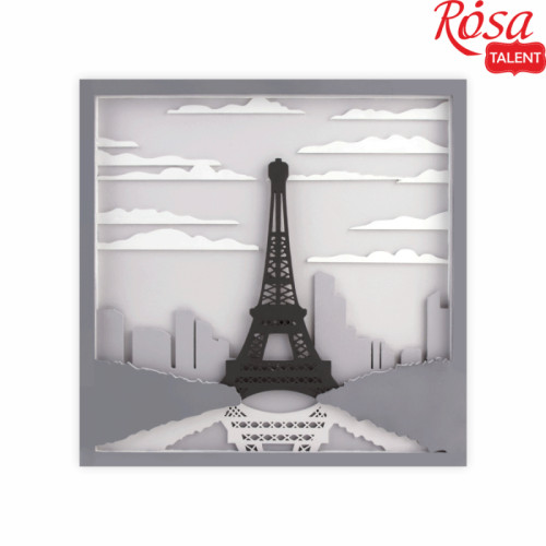 Набор, картина 3D, „Париж“, ДВП грунтованное, 6 слоев, 30х30см, ROSA TALENT (N0003508)