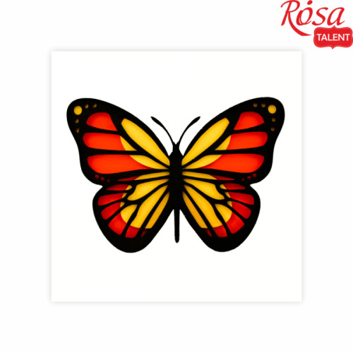 Набор, картина 3D, „Бабочка 2“, ДВП грунтованное, 4 слоя, 17х17см, ROSA TALENT (N0003515)