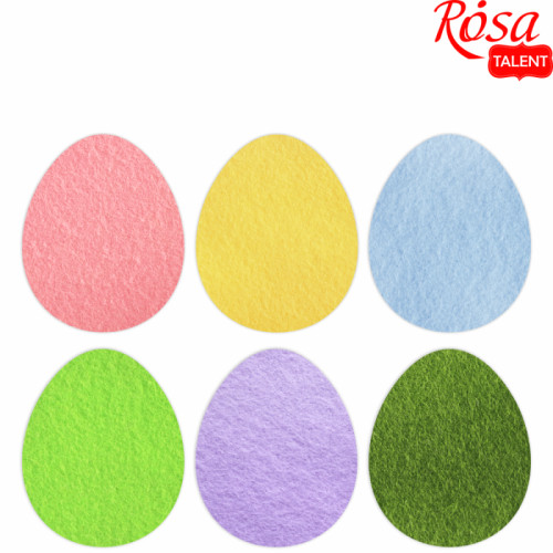 Набір фетрових заготовок „Великодні яйця“ 4, 6,5х8см, 12шт, ROSA TALENT (29044)