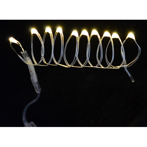 Гирлянда светодиодная LED-нить, 10 ламп, молочно-белая, 0,55 м, 1 реж.мигания, с Yes Fun
