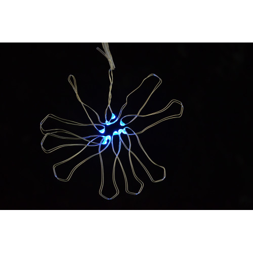 Гірлянда світлодіодна Yes! Fun LED-нить, 10 ламп, блакитна, 1,10 м., 1 реж.міганія, серебр