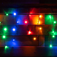 Гирлянда шторка уличная LED, 80 ламп, IP 65, многоцветная, черный провод Yes Fun