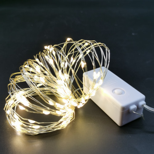 Гирлянда светодиодная нить Novogodko медная проволока 100 LED, теплый белый, 10 м, 8 реж