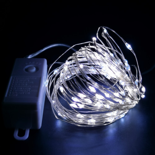 Гирлянда светодиодная нить Novogodko медная проволока 100 LED, холодный белый, 10 м, 8