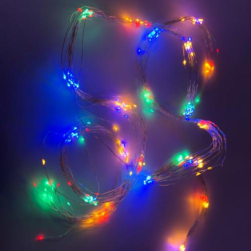Гирлянда Конский хвост, светодиодная Novogodko медная проволока, 345 LED, многоцв, 2,3 м, с