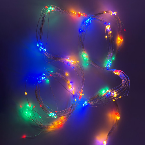 Гирлянда Конский хвост, светодиодная Novogodko медная проволока, 220 LED, многоцв, 2,2 м