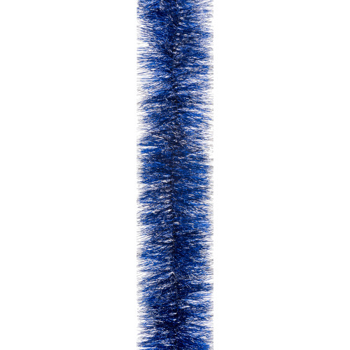 Мишура новогодняя 75 Novogodko (синяя с бел. кончиками) 2 м