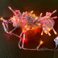 Гирлянда нить Novogodko, 100 LED, желтый+красный, 5 м, 8 реж