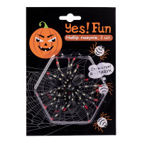 Набір пласт.павуків Yes! Fun Хелловін, 7*8 см, 3 шт, чорні