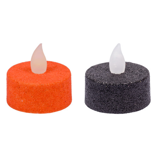 Набор свечей для Хеллоуина, 4*2 см, 2 шт, черн.+оранж, LED Yes Fun