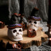 Статуэтка для Хеллоуина Skull in hat, 10 см, LED Yes Fun