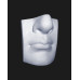 Гипсовая фигура Губы с носом Давида облегченная Анатомическая модель 23,5х18,5х13 см