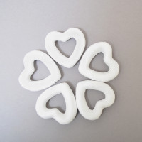 Набор пенопластовых фигурок Контурное сердце 5шт/уп. 3,5 см SANTI