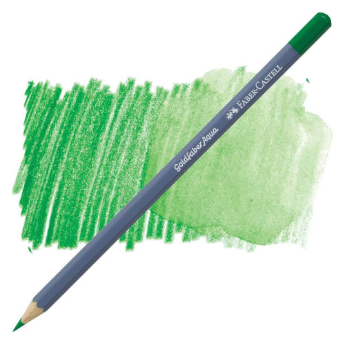 Олівець акварельний Faber-Castell Goldfaber Aqua колір насичений зелений № 266 (Permanent Green), 114696
