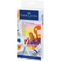 Акварель художественная Faber-Castell Watercolours 12 цветов в тубах по 9 мл + палитра для смешивания, 169612