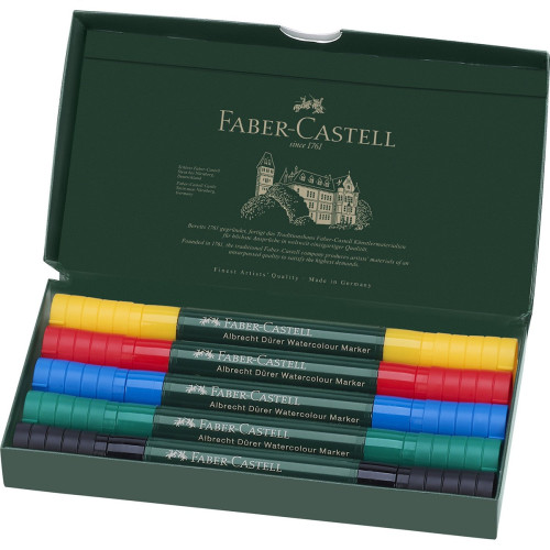 Акварельные двухсторонние маркеры Albrecht Durer Faber-Castell, набор 5 цветов, 160305