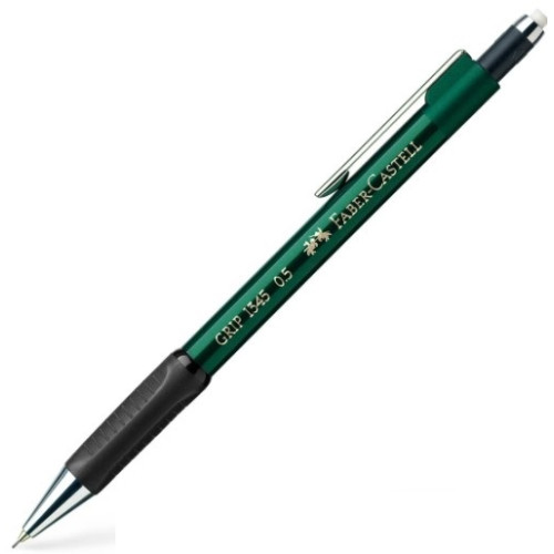 Олівець механічний 0,5 мм 134563 Faber-Castell GRIP 1345 корпус зелений металік
