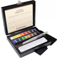 Набор акварели Sennelier La Petite Aquarelle в деревянном пенале , 16 цветов, полукювета (N131686)