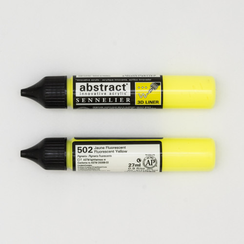 Линер акриловый Abstract Sennelier, 3D, 27 мл, Флуоресцентная жёлтая (Fluo Yellow)