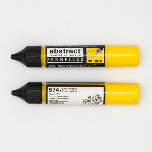 Линер акриловый Abstract Sennelier, 3D, 27 мл, Жёлтый (Primary Yellow)