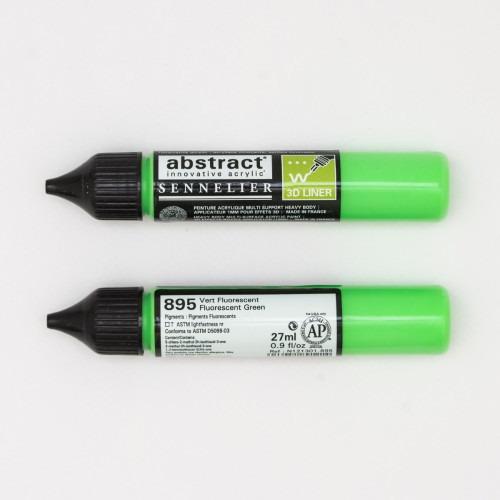 Линер акриловый Abstract Sennelier, 3D, 27 мл, Флуоресцентный зелёный (Fluo Green)