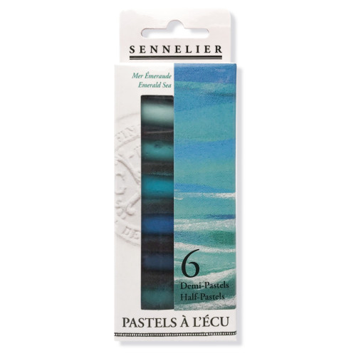 Пастель сухая, Sennelier серия Emerald Sea, 6 1/2 цветов, картон