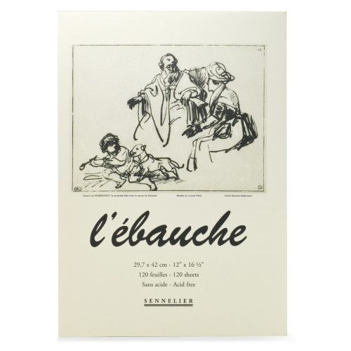 Блокнот склейка для эскизов и набросков Ebauche Sennelier, 130 листов, 90 г/м, 10,5х14,8 см (N136289)